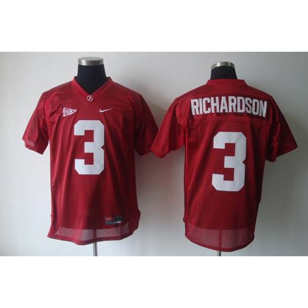 Crimson Tide #3 Trent Richardson Red Stitched NCAA Jersey 1
