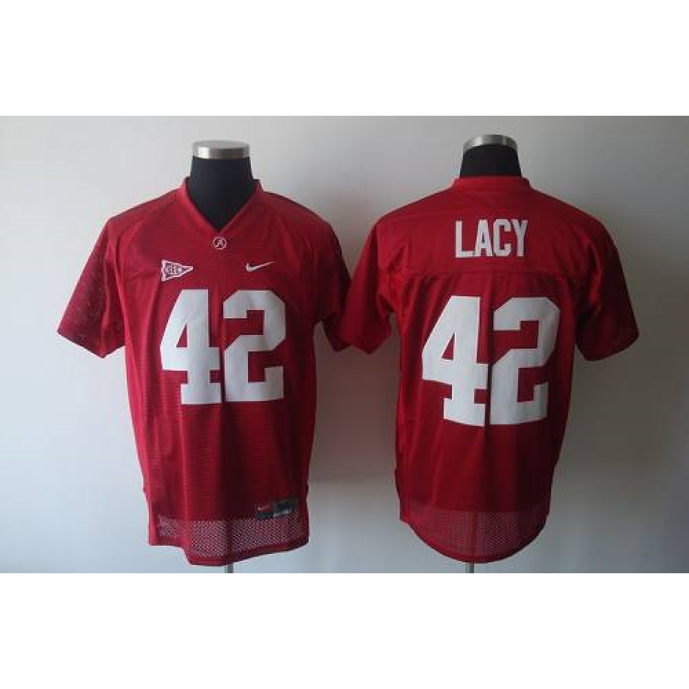 Crimson Tide #42 Eddie Lacy Red Stitched NCAA Jersey 1