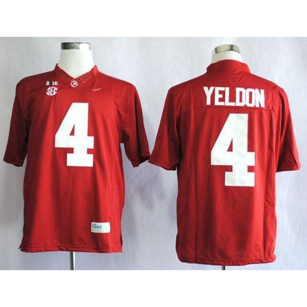 Crimson Tide #4 T.J Yeldon Red Limited 2016 College Football Playoff National Championship Patch Stitched NCAA Jersey 1