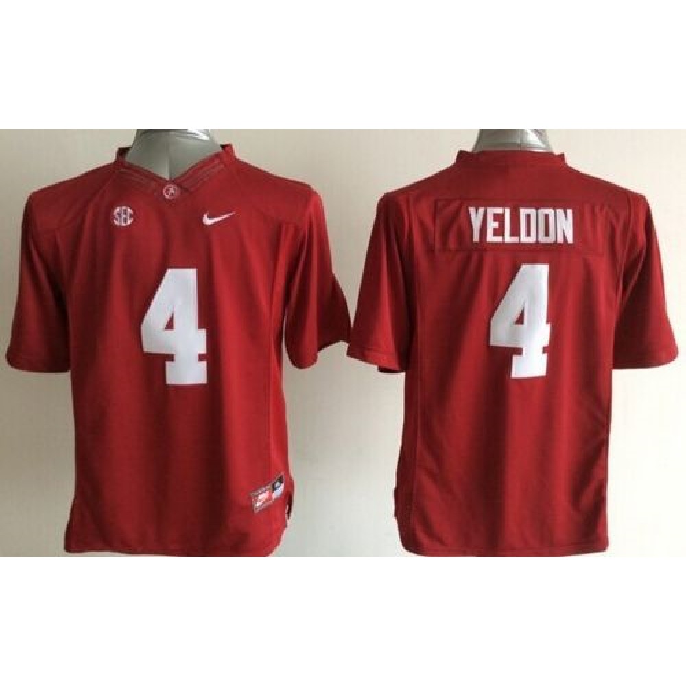 Crimson Tide #4 T.J Yeldon Red Stitched Youth NCAA Jersey 1