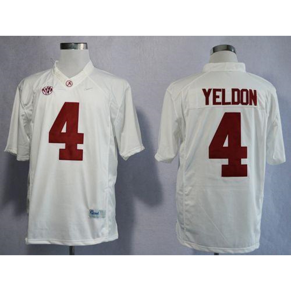 Crimson Tide #4 T.J Yeldon White Limited Stitched NCAA Jersey 1