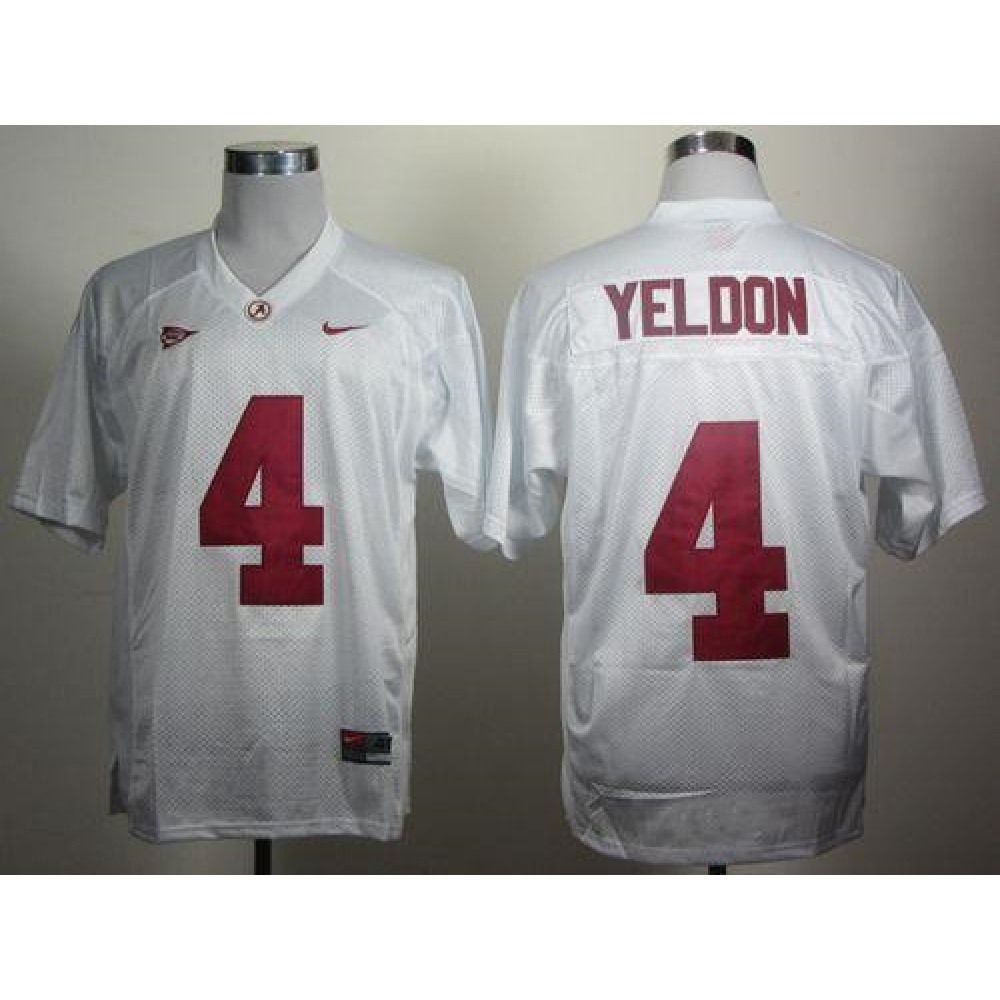 Crimson Tide #4 T.J Yeldon White Stitched NCAA Jersey 1