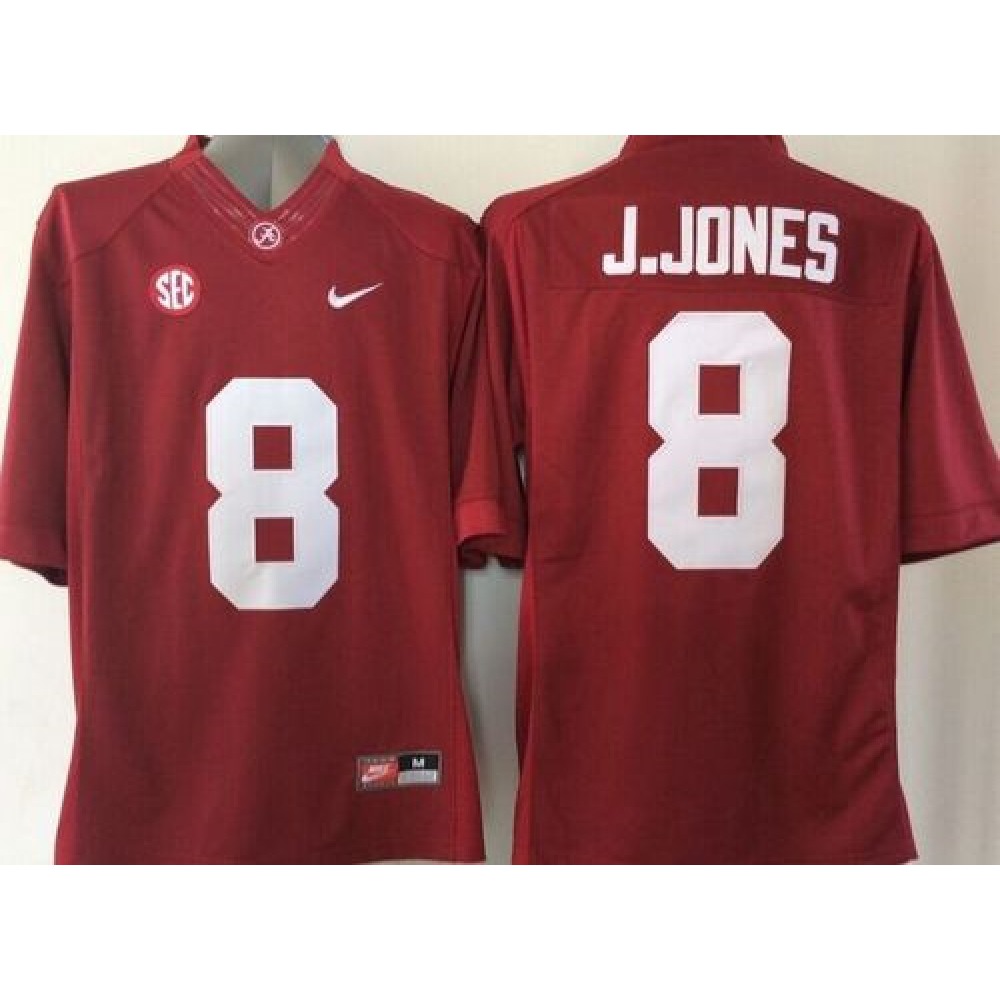 Crimson Tide #8 Julio Jones Red Stitched NCAA Jersey 1