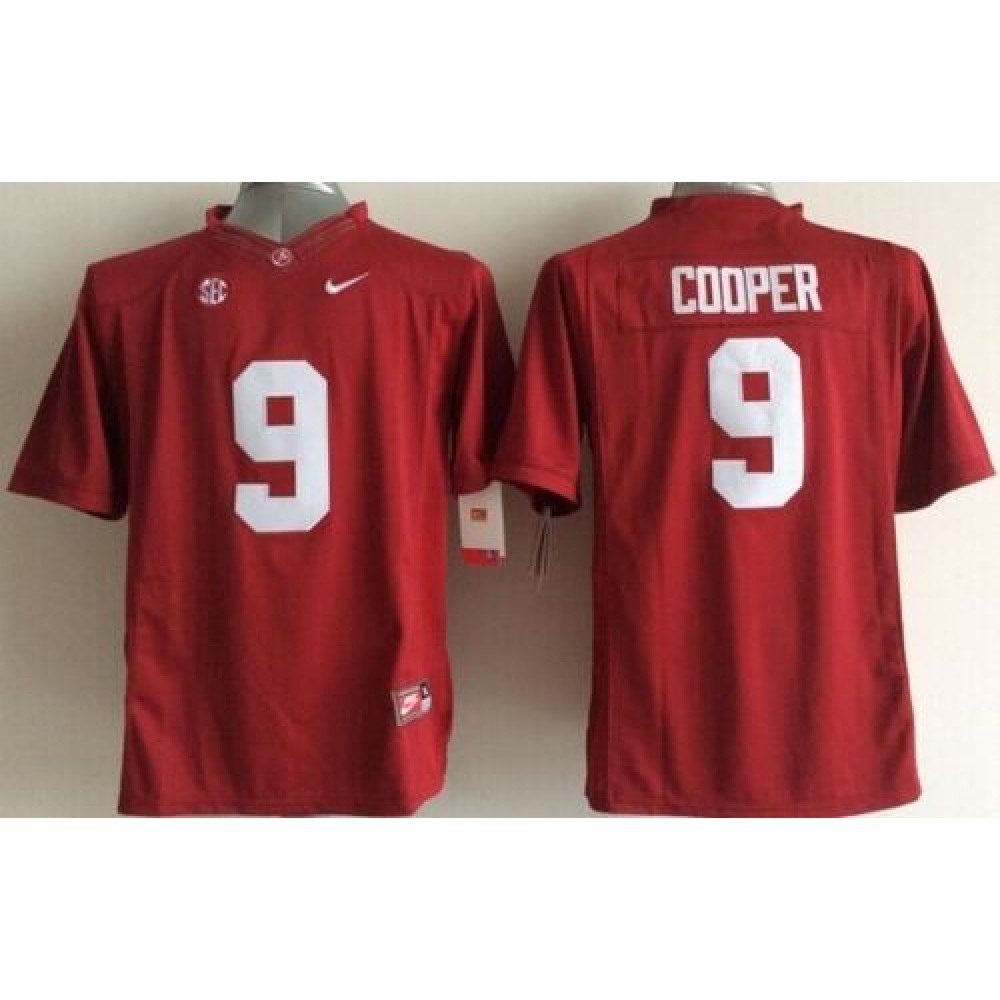 Crimson Tide #9 Amari Cooper Red SEC Patch Stitched Youth NCAA Jersey 1