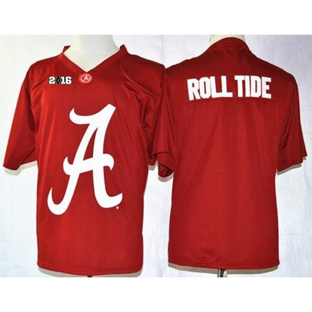 Crimson Tide Roll Tide Red Pride Fashion 2016 College Football Playoff National Championship Patch Stitched NCAA Jersey 1