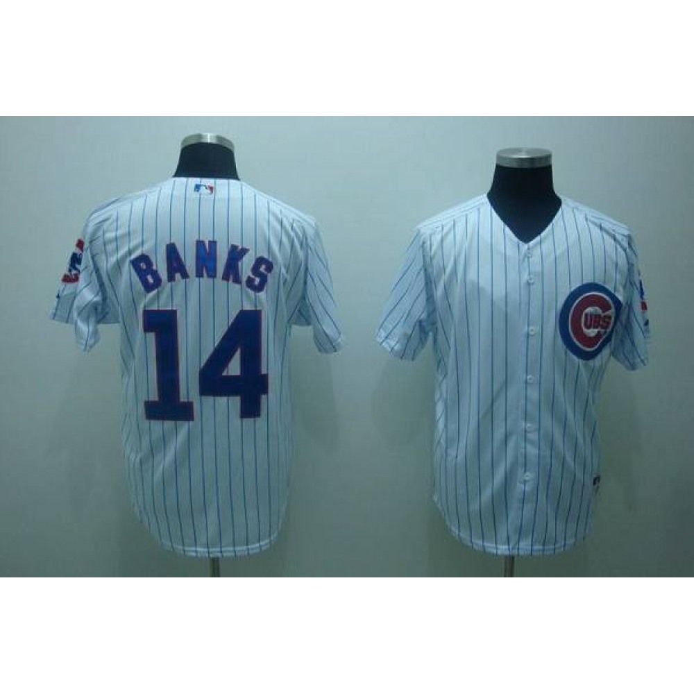 Cubs #14 Ernie Banks Stitched White MLB Jersey 1