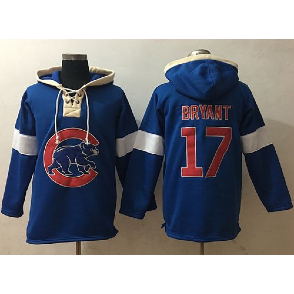 Cubs #17 Kris Bryant Blue Pullover MLB Hoodie 1