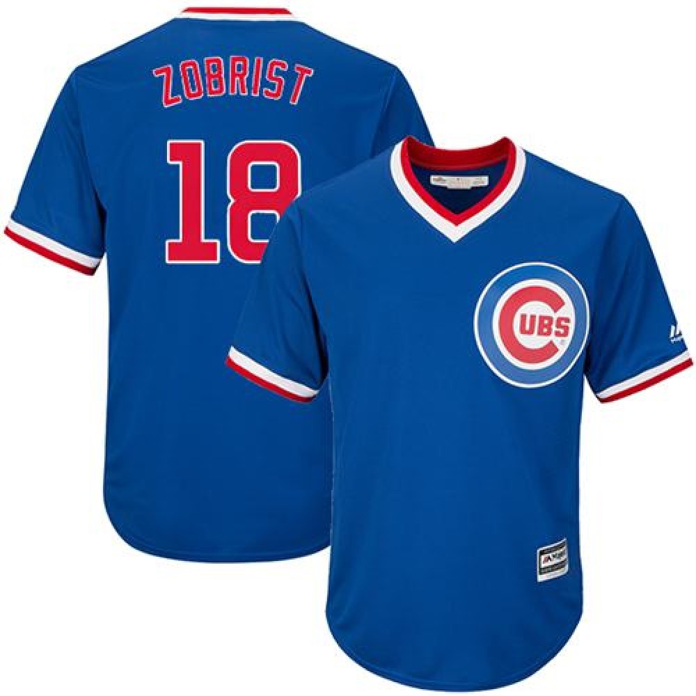 Cubs #18 Ben Zobrist Blue Cooperstown Stitched Youth MLB Jersey 1
