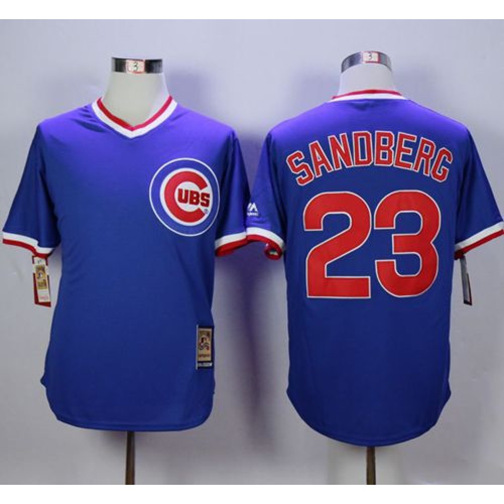 Cubs #23 Ryne Sandberg Blue Cooperstown Stitched MLB Jersey 1