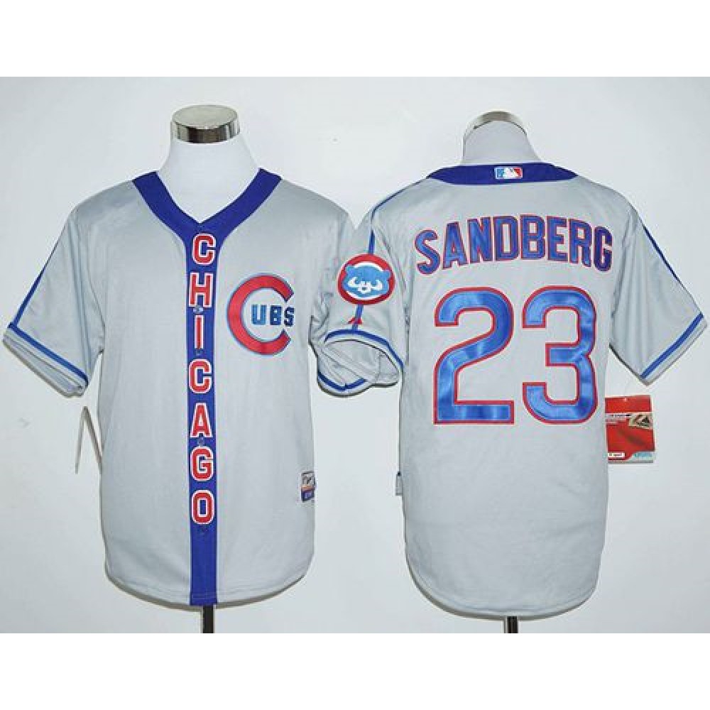 Cubs #23 Ryne Sandberg Grey Cooperstown Stitched MLB Jersey 1