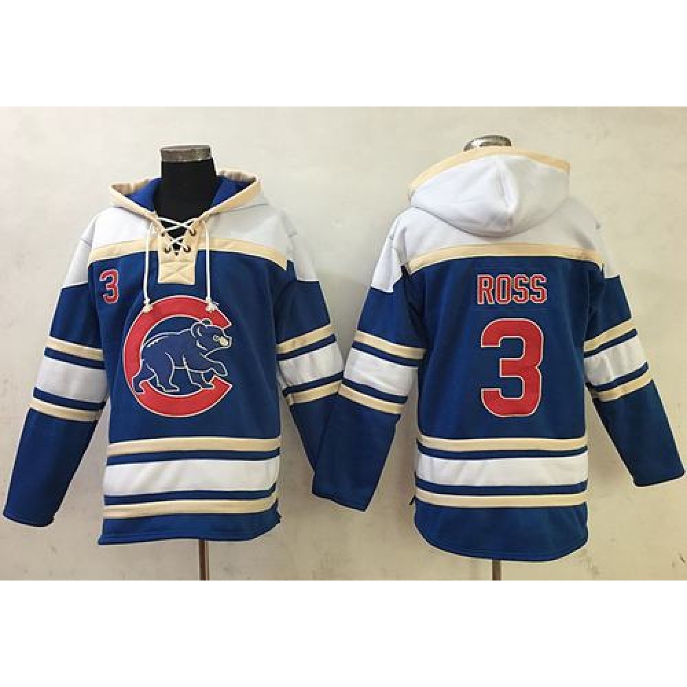 Cubs #3 David Ross Blue Sawyer Hooded Sweatshirt MLB Hoodie 1