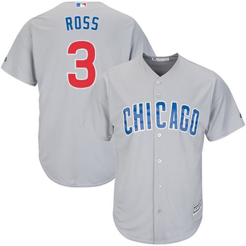 Cubs #3 David Ross Grey Road Stitched Youth MLB Jersey 1
