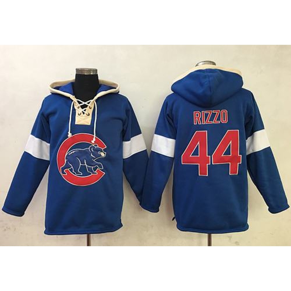 Cubs #44 Anthony Rizzo Blue Pullover MLB Hoodie 1