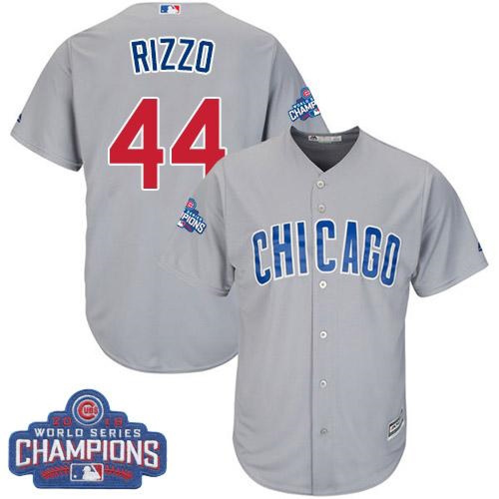 Cubs #44 Anthony Rizzo Grey Road 2016 World Series Champions Stitched Youth MLB Jersey 1