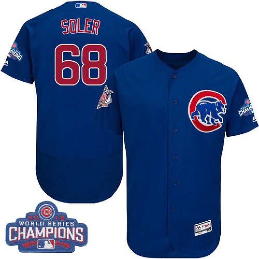 Cubs #68 Jorge Soler Blue Flexbase Authentic Collection 2016 World Series Champions Stitched MLB Jersey 1