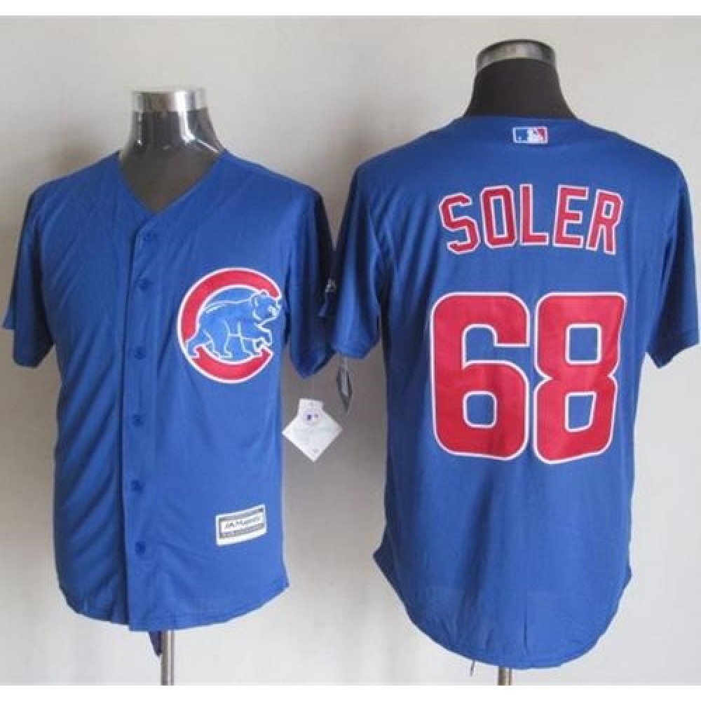 Cubs #68 Jorge Soler Blue New Cool Base Stitched MLB Jersey 1