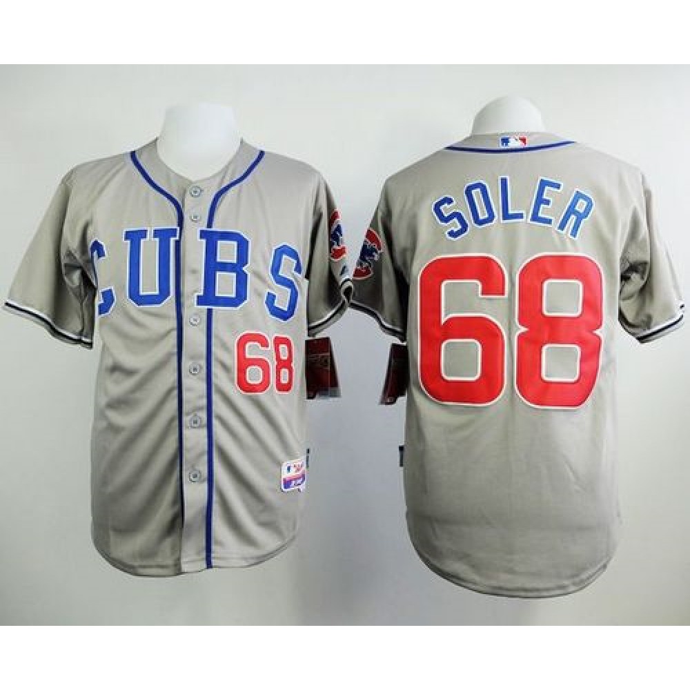 Cubs #68 Jorge Soler Grey Alternate Road Cool Base Stitched MLB Jersey 1