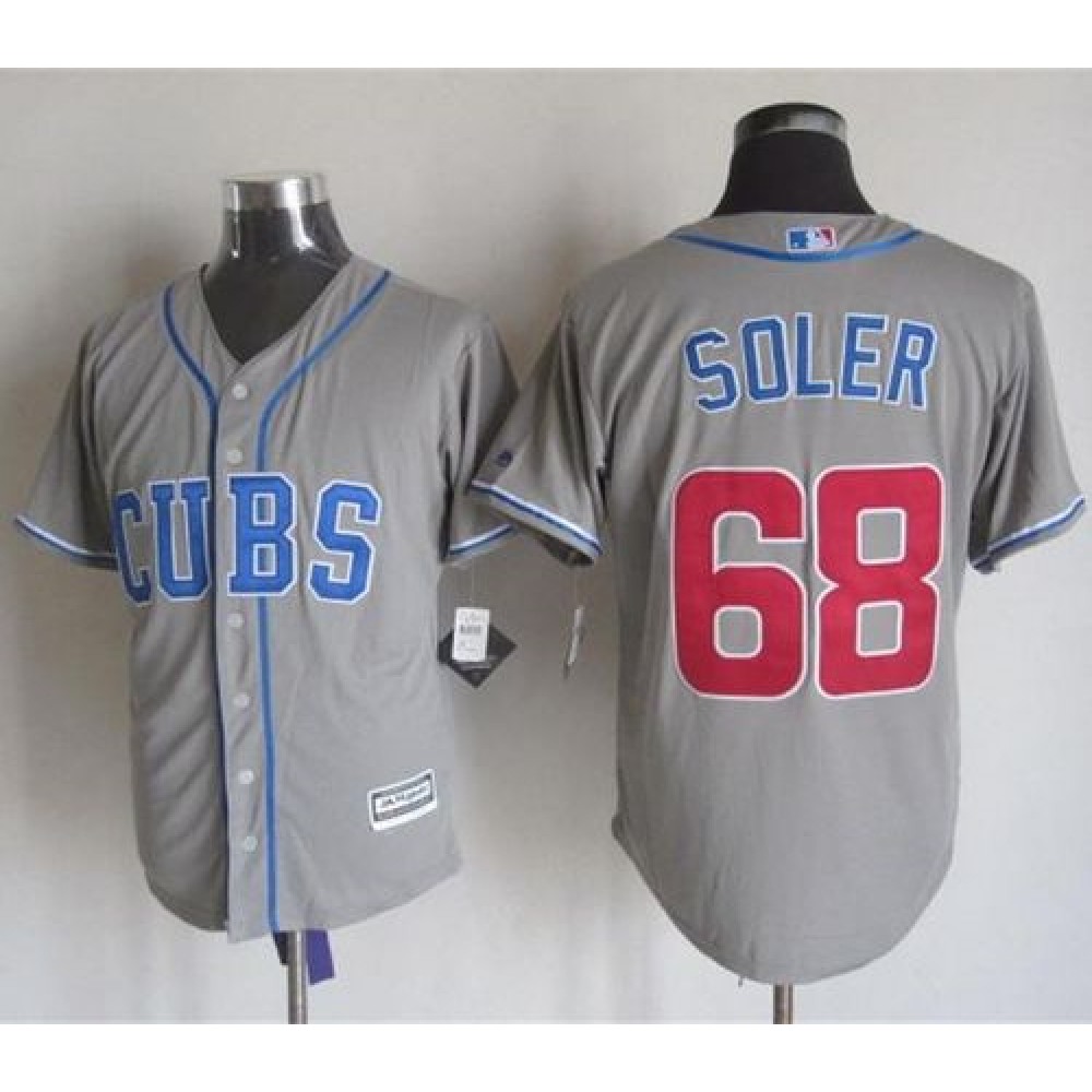 Cubs #68 Jorge Soler Grey Alternate Road New Cool Base Stitched MLB Jersey 1