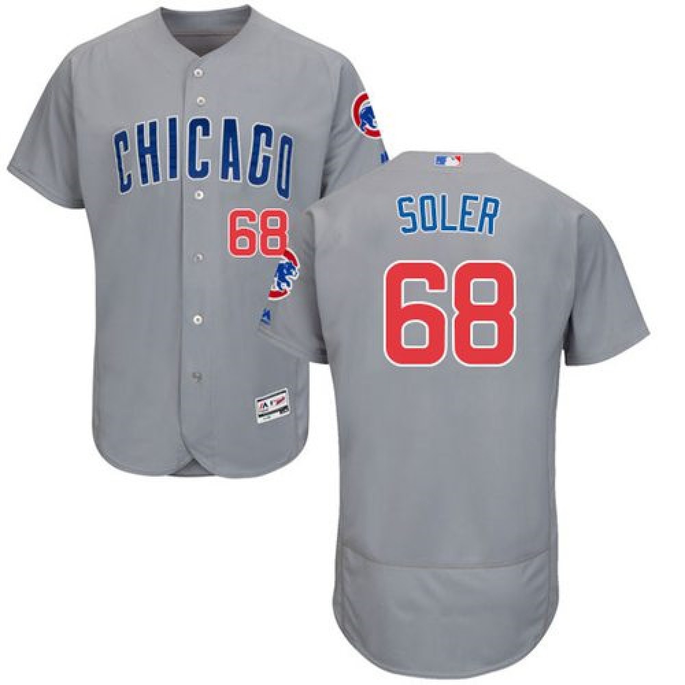 Cubs #68 Jorge Soler Grey Flexbase Authentic Collection Road Stitched MLB Jersey 1