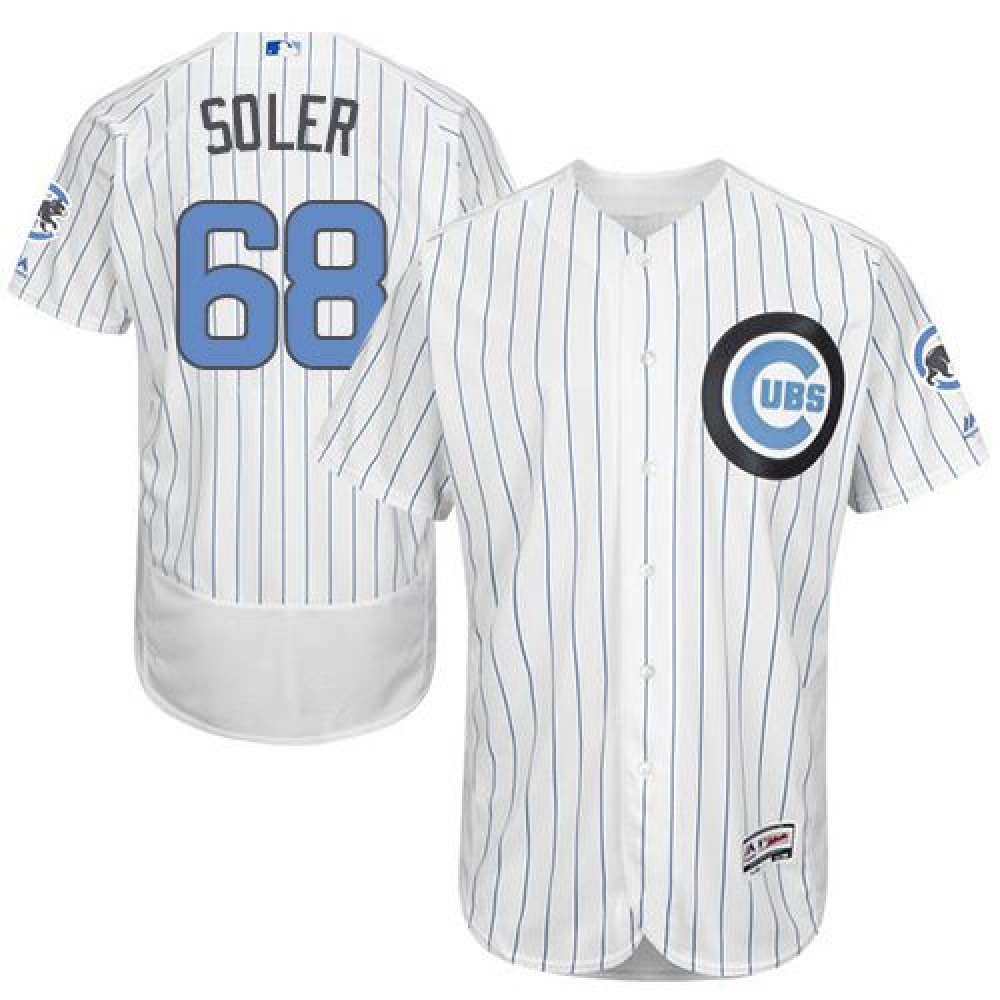 Cubs #68 Jorge Soler White(Blue Strip) Flexbase Authentic Collection 2016 Father's Day Stitched MLB Jersey 1