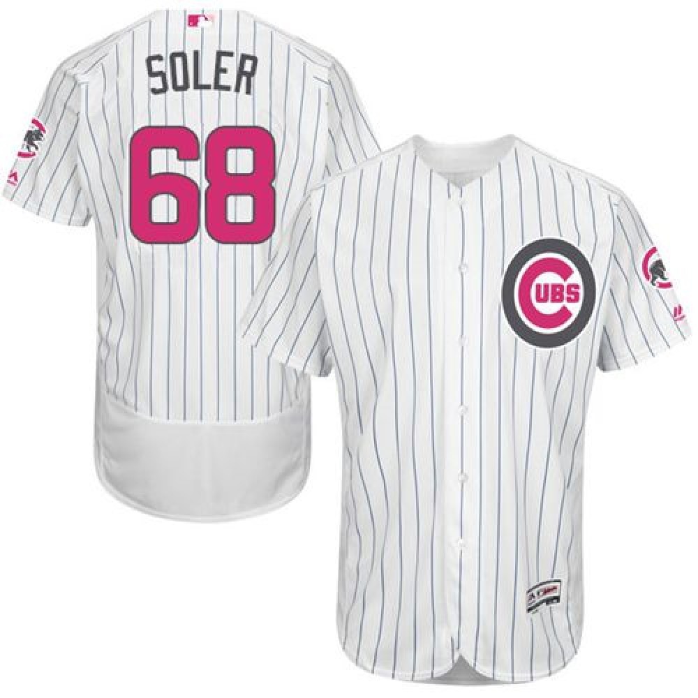 Cubs #68 Jorge Soler White(Blue Strip) Flexbase Authentic Collection 2016 Mother's Day Stitched MLB Jersey 1
