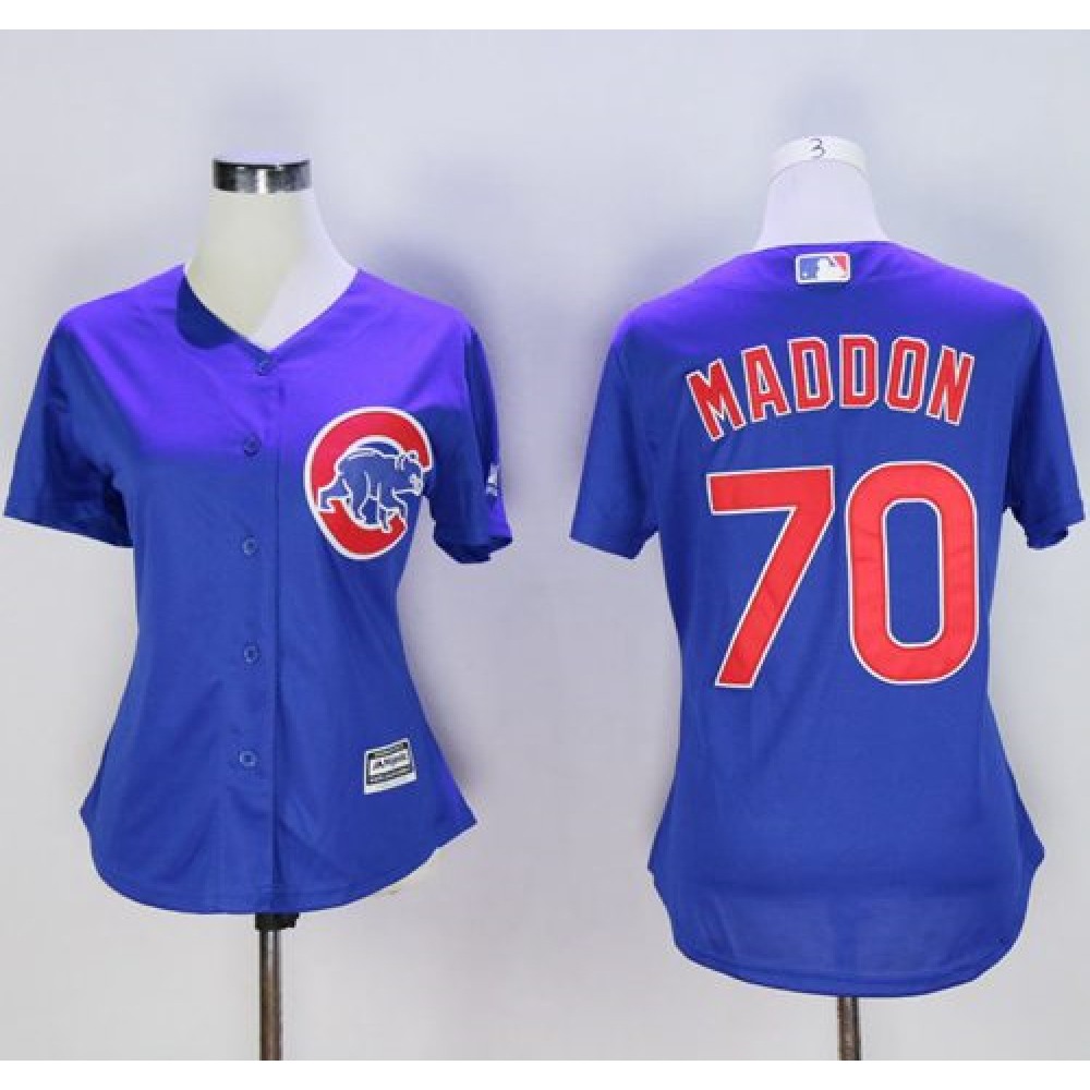 Cubs #70 Joe Maddon Blue Women's Alternate Stitched MLB Jersey 1