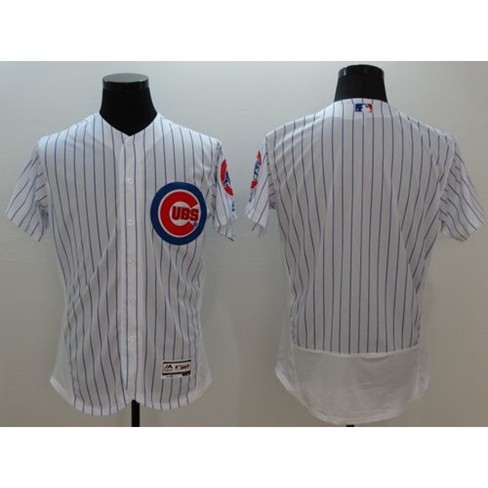 Cubs Blank White Flexbase Authentic Collection Stitched MLB Jersey 1