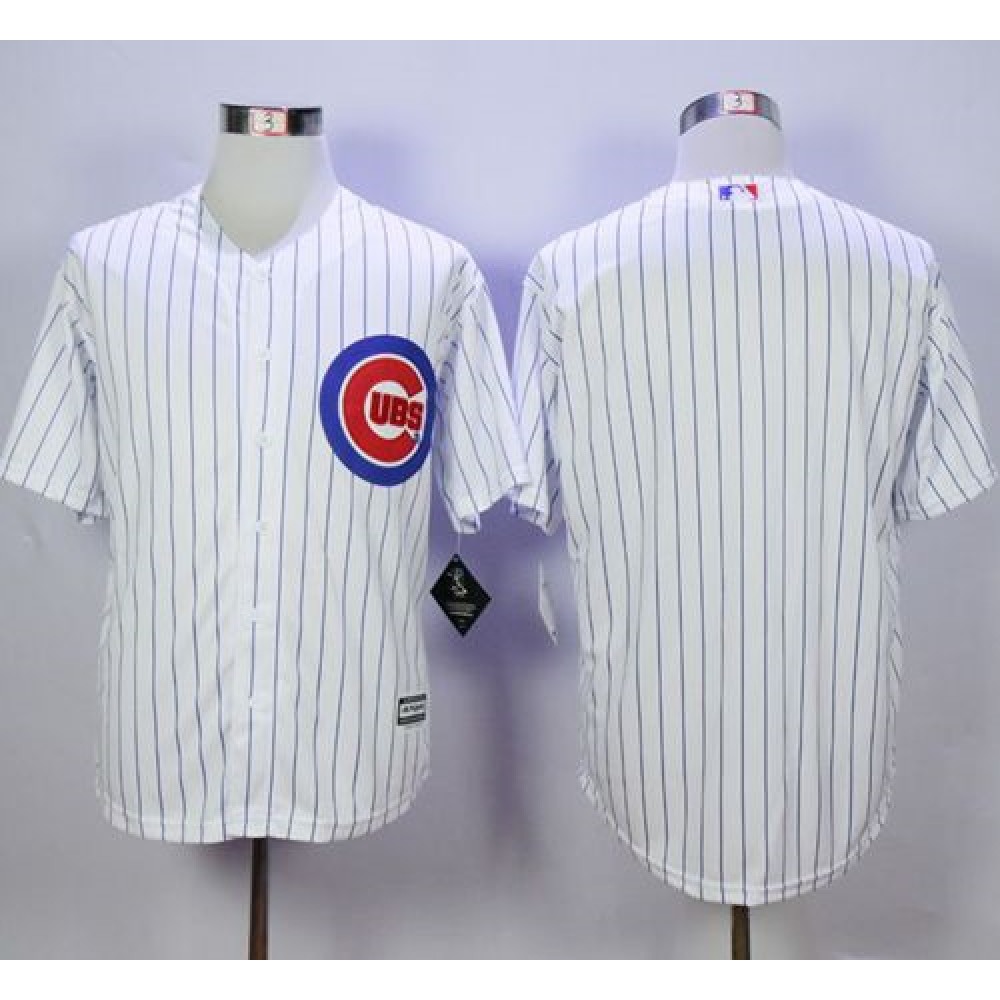 Cubs Blank White Strip New Cool Base Stitched MLB Jersey 1