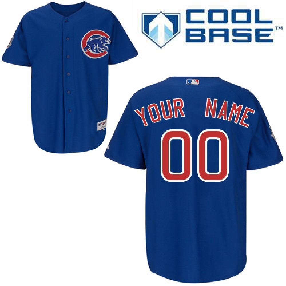 Cubs Personalized Authentic Blue MLB Jersey 1