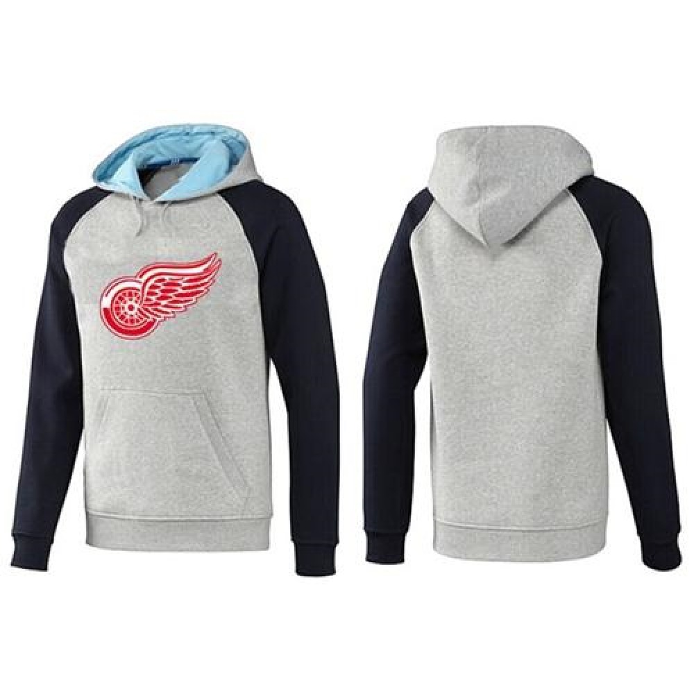 Detroit Red Wings Pullover Hoodie Grey & Blue 1