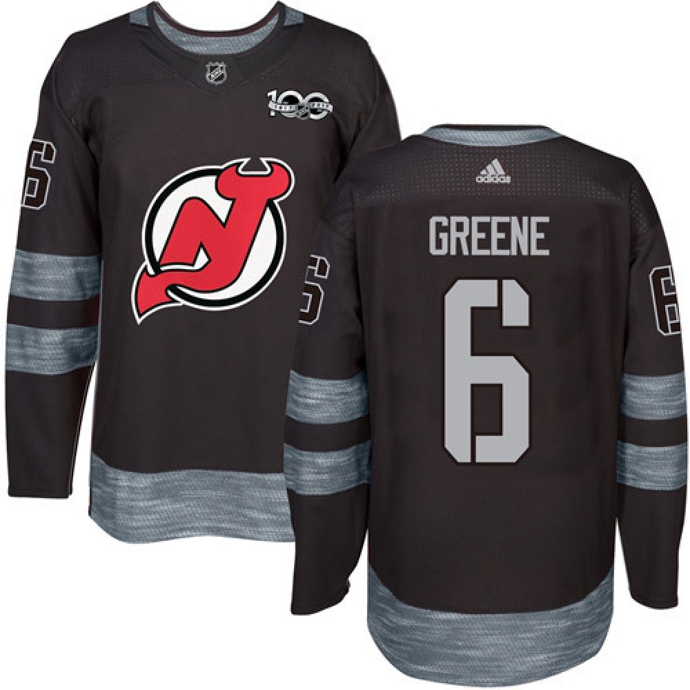 Devils #6 Andy Greene Black 1917-2017 100th Anniversary Stitched NHL Jersey 1