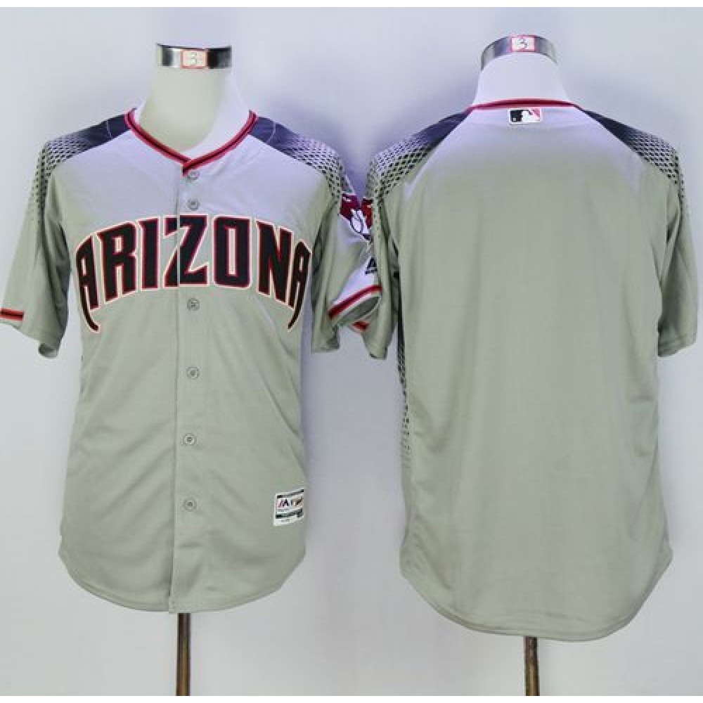 Diamondbacks Blank Gray/Brick New Cool Base Stitched MLB Jersey 1