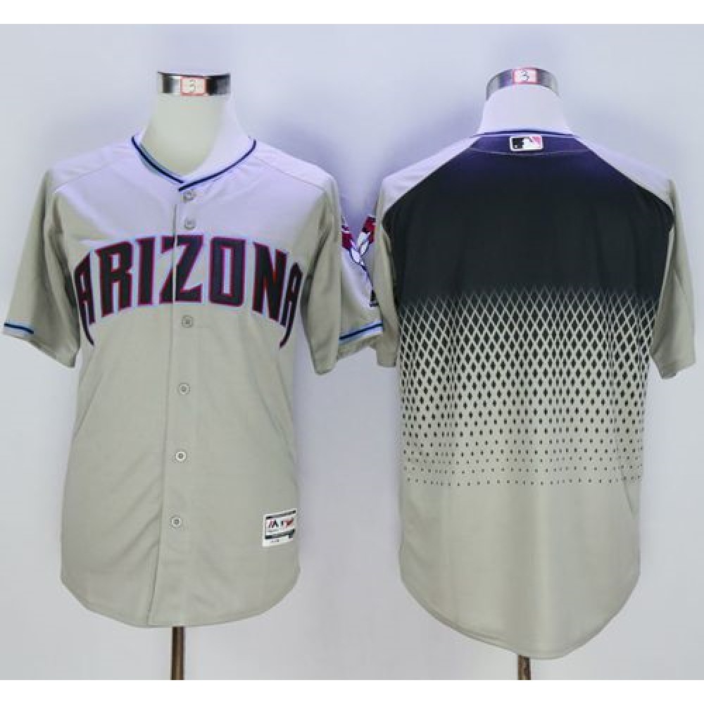 Diamondbacks Blank Gray/Capri New Cool Base Stitched MLB Jersey 1