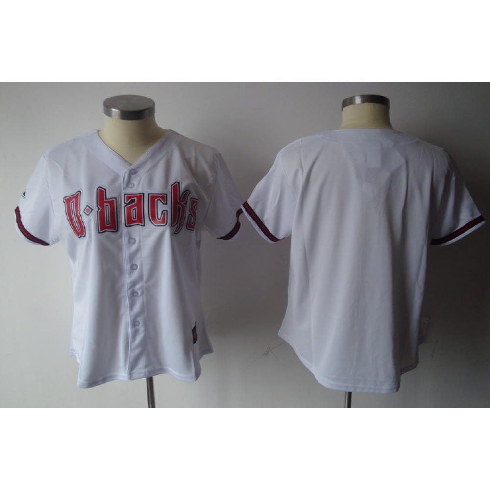 Diamondbacks Blank White Women's Fashion Stitched MLB Jersey 1