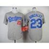 Dodgers #23 Adrian Gonzalez Grey Cool Base Stitched MLB Jersey