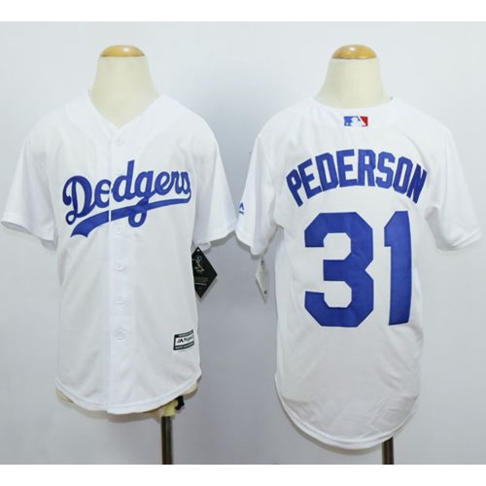 Dodgers #31 Joc Pederson White Cool Base Stitched Youth MLB Jersey 1