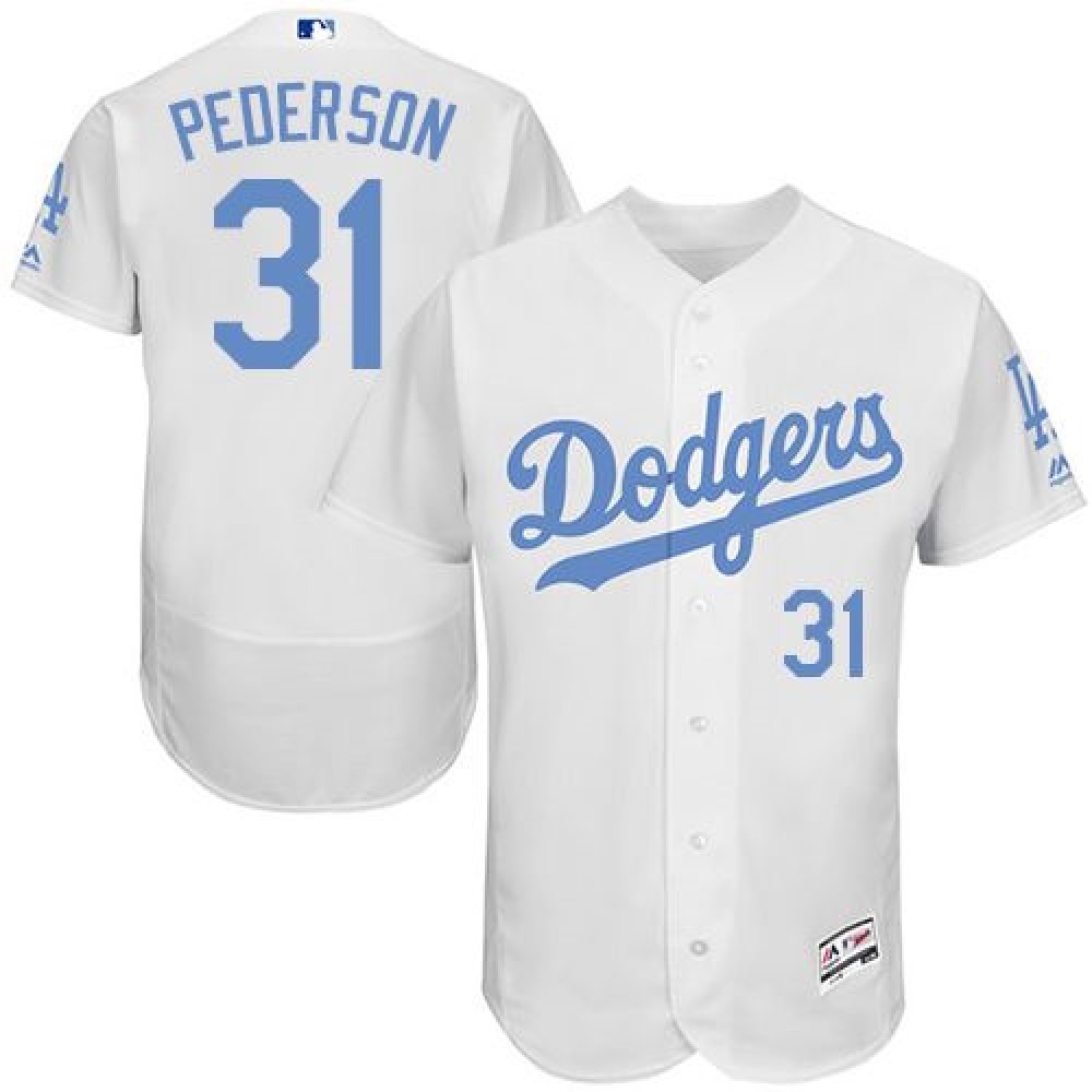 Dodgers #31 Joc Pederson White Flexbase Authentic Collection 2016 Father's Day Stitched MLB Jersey 1