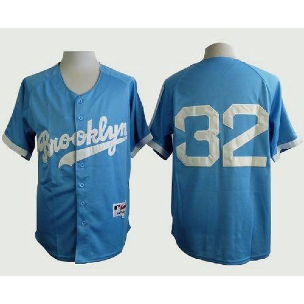 Dodgers #32 Sandy Koufax Light Blue Cooperstown Stitched MLB Jersey 1