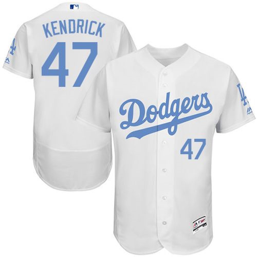 Dodgers #47 Howie Kendrick White Flexbase Authentic Collection 2016 Father's Day Stitched MLB Jersey 1