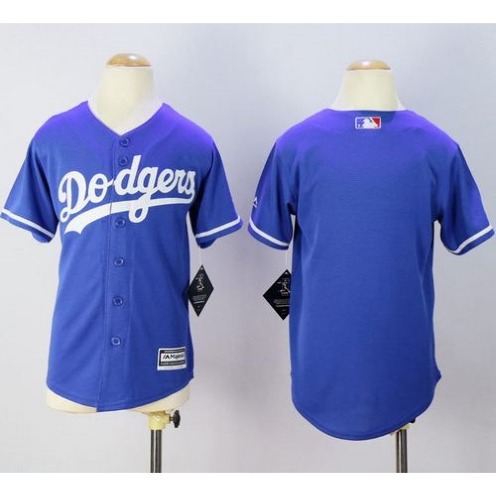 Dodgers Blank Blue Cool Base Stitched Youth MLB Jersey 1