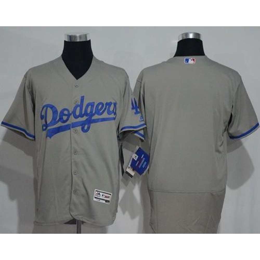 Dodgers Blank Grey Flexbase Authentic Collection Stitched MLB Jersey 1