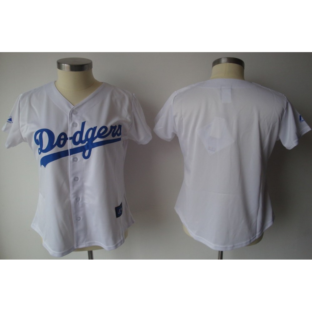 Dodgers Blank White Lady Fashion Stitched MLB Jersey 1