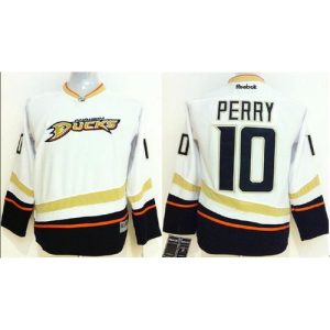 Ducks #10 Corey Perry White Youth Stitched NHL Jersey