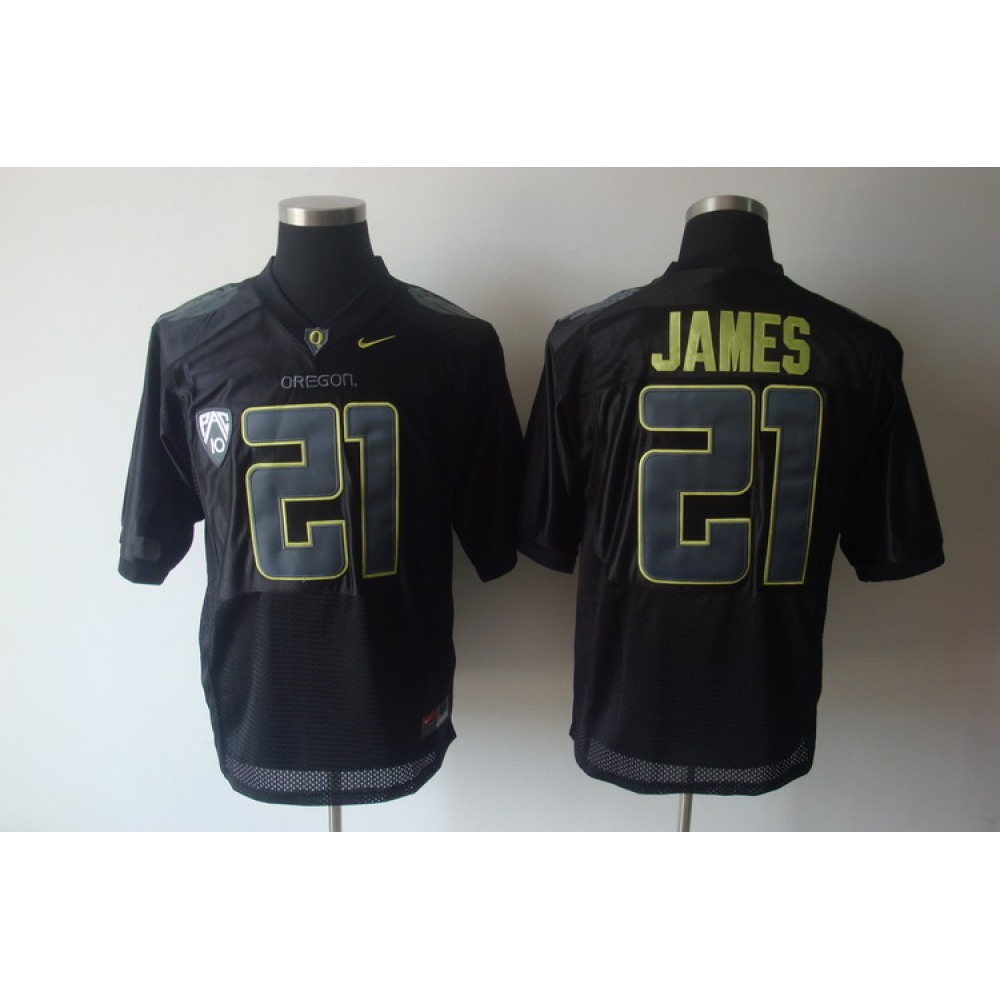 Ducks #21 LaMichael James Black Stitched NCAA Jersey 1