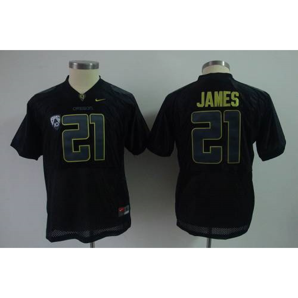 Ducks #21 LaMichael James Black Stitched Youth NCAA Jersey 1