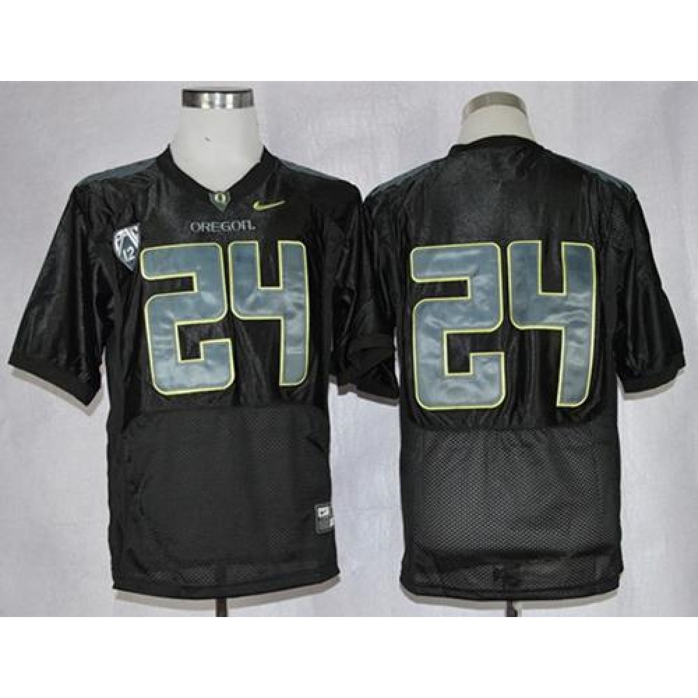 Ducks #24 Thomas Tyner Black Combat Stitched NCAA Jersey 1