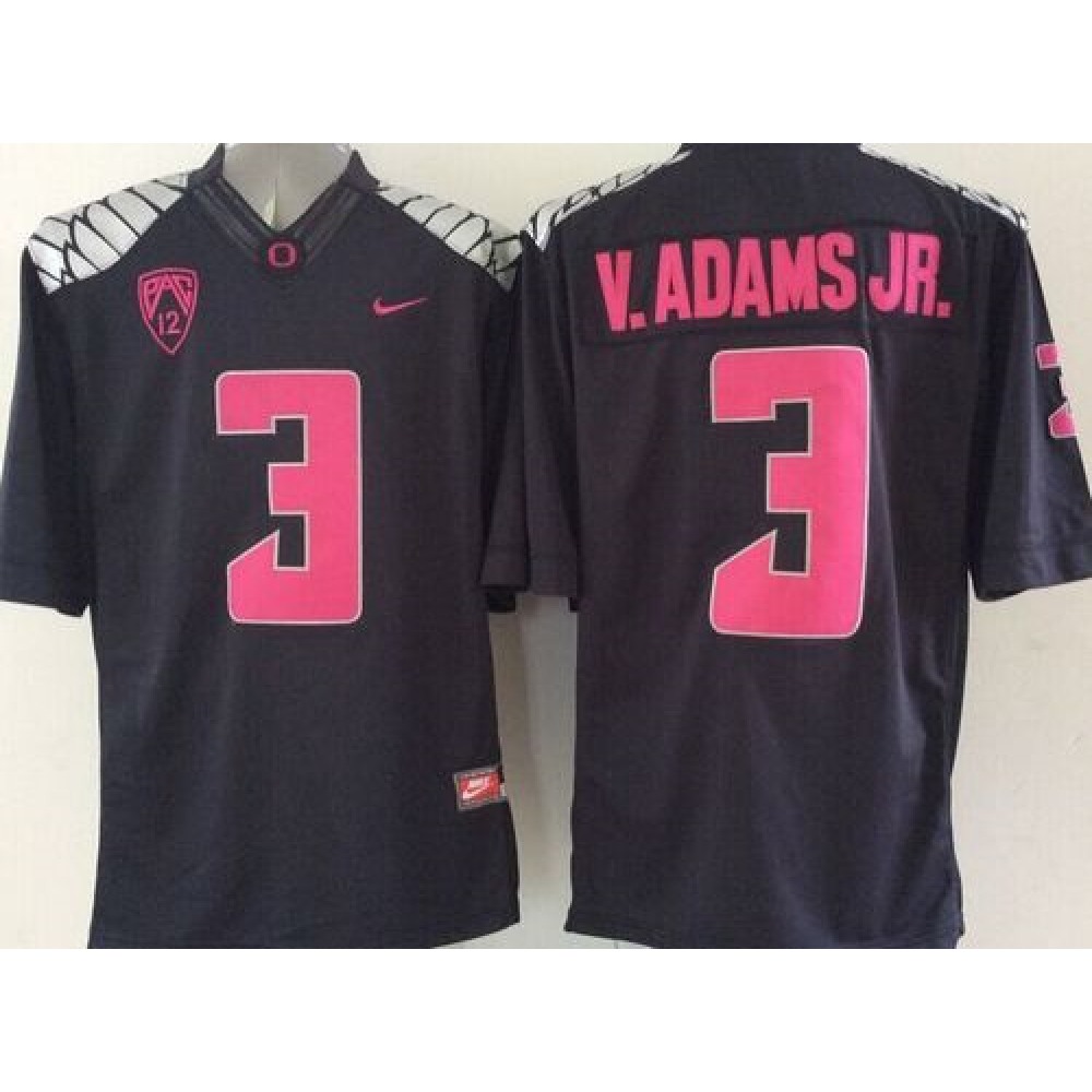 Ducks #3 Vernon Adams Jr. Olive Black Limited Stitched NCAA Jersey 1