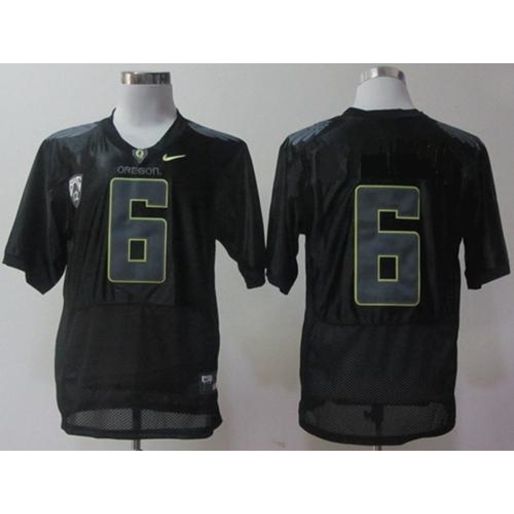 Ducks #6 Charles Nelson Black Combat Stitched NCAA Jersey 1