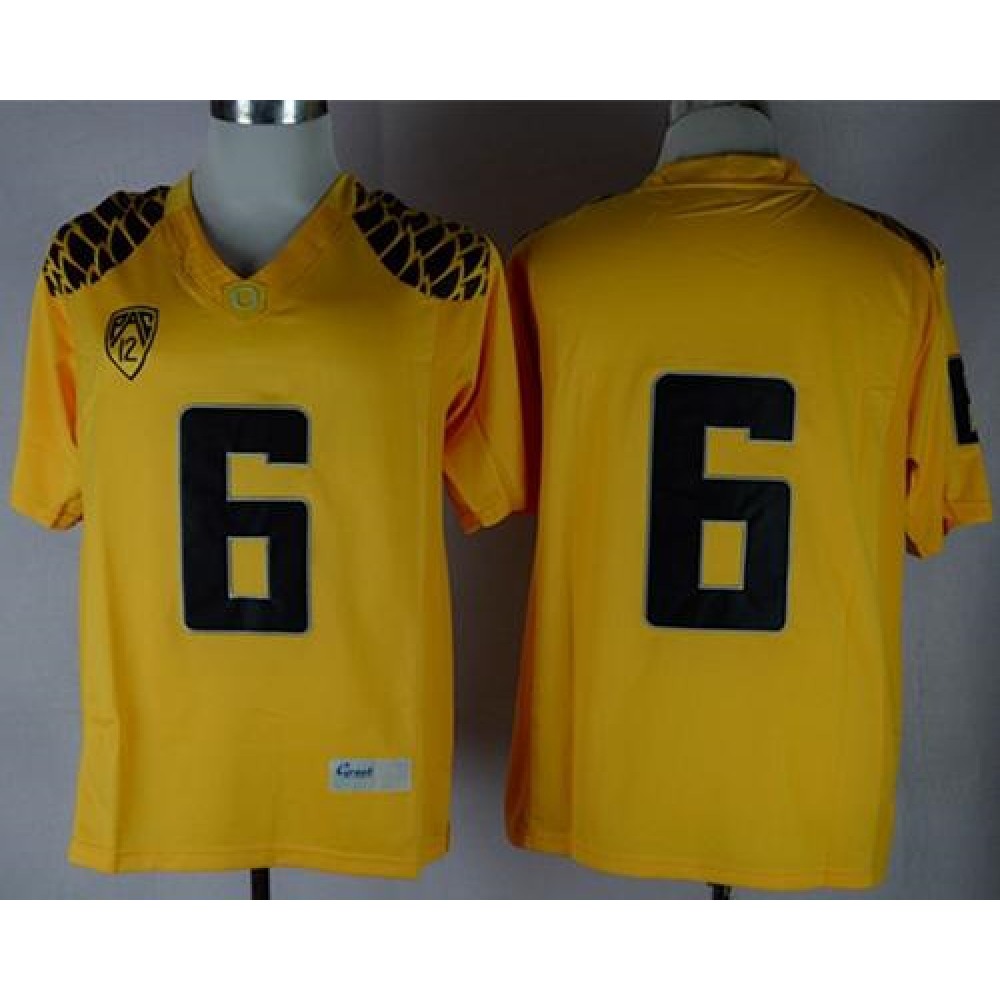 Ducks #6 Charles Nelson Yellow Limited Stitched NCAA Jersey 1