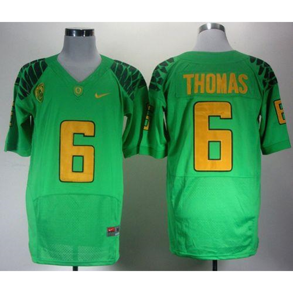 Ducks #6 De'Anthony Thomas Green Elite PAC-12 Patch Stitched NCAA Jersey 1